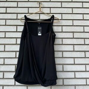 NWT City Chic Black Wrap Front Surplice Twist Strap Top